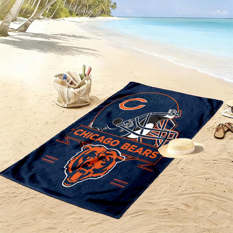Пляжное полотенце с принтом Chicago Bears, большое, мягкое, быстросохнущее, для пляжа, кемпинга, плавания