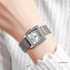 Квадратные женские кварцевые часы с римскими цифрами и полностью бриллиантовой инкрустацией - Бестселлер в модных аксессуарах