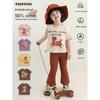 Youyou Girls' Cartoon Print Short Sleeve T-Shirt
