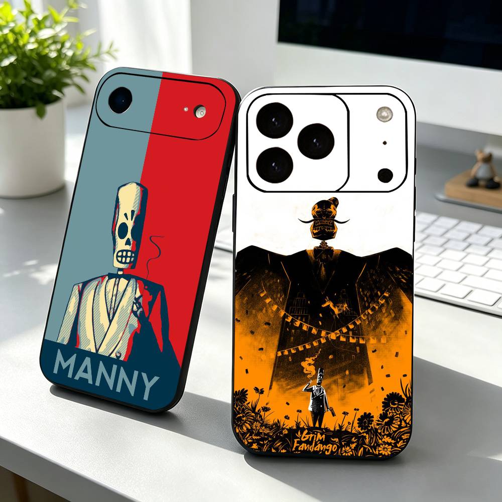 Game Grim Fandango Phone Case For iPhone 17, 16,15,14,13,12,11 Plus,Pro Max, Others Soft Black Cover