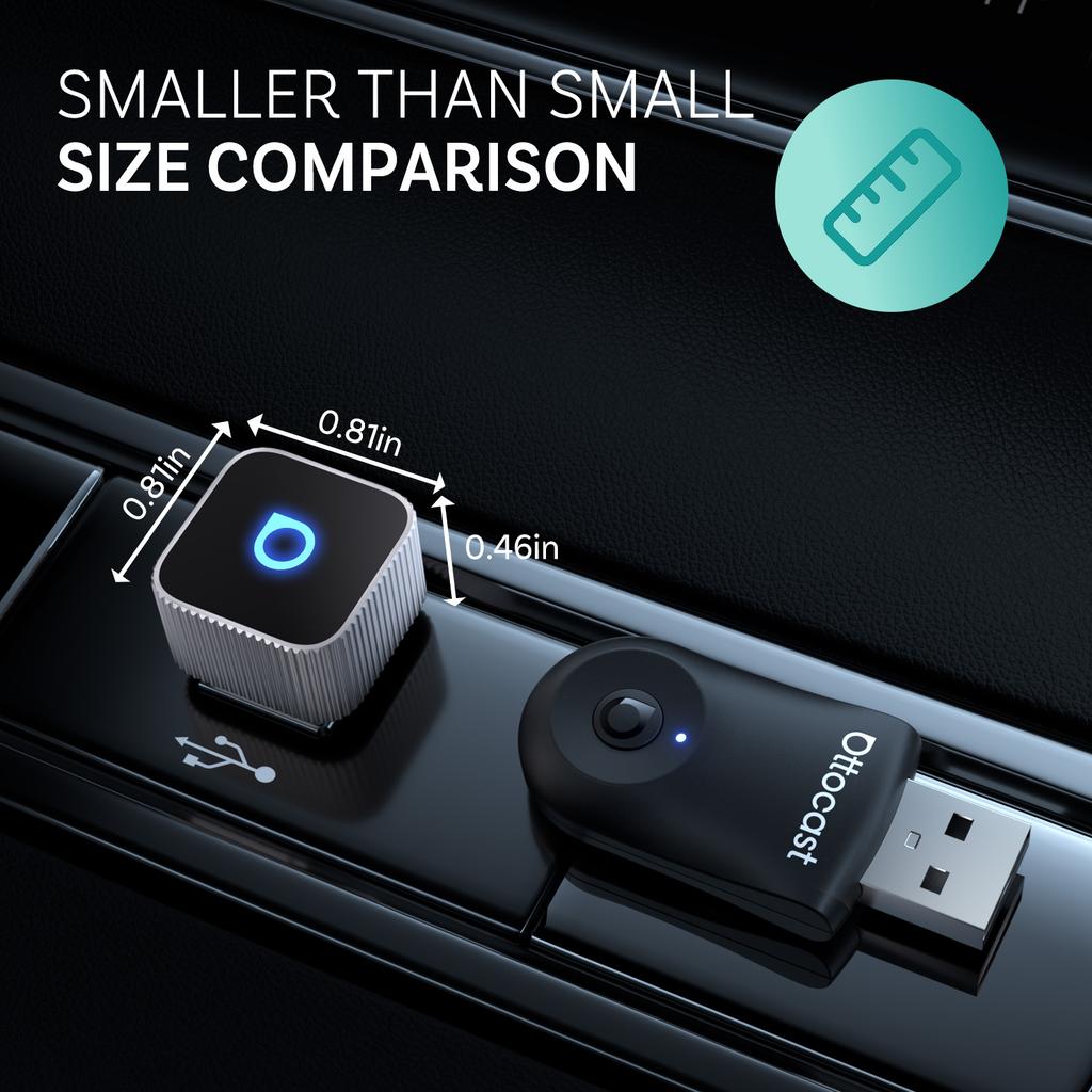 Ottocast Mini Slim Wireless Adapter Wireless CarPlay Android Auto For OEM Car Plug and Play WiFi Bluetooth Auto Connection