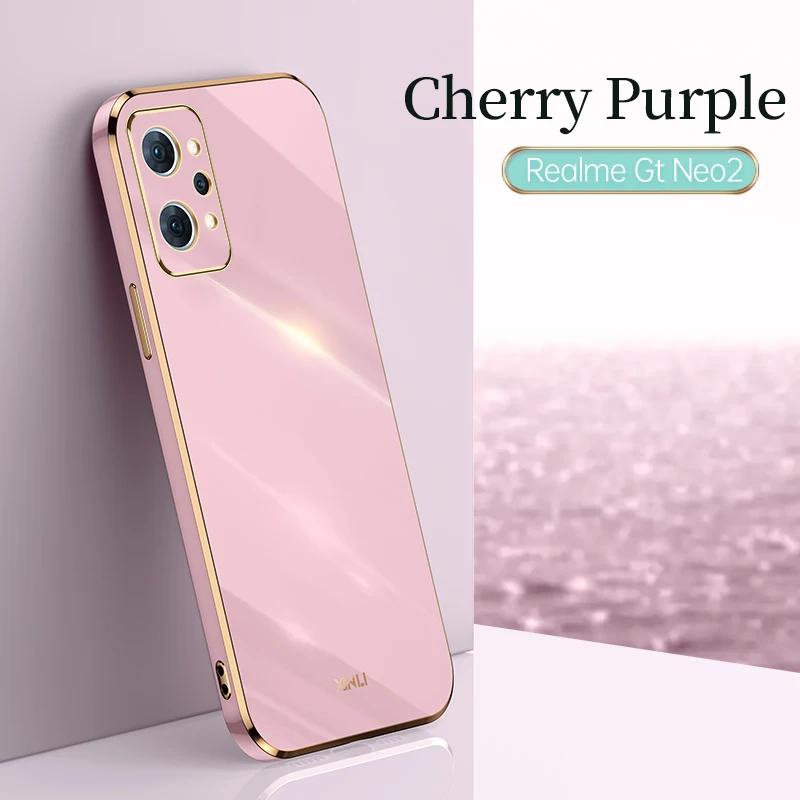 Квадратный Чехол с Покрытием на Для Realme GT Neo 2 3 3T GT2 Pro Neo2 2T GT G Ударопрочный Мягкий ТПУ Задняя Крышка Чехлы для Телефона