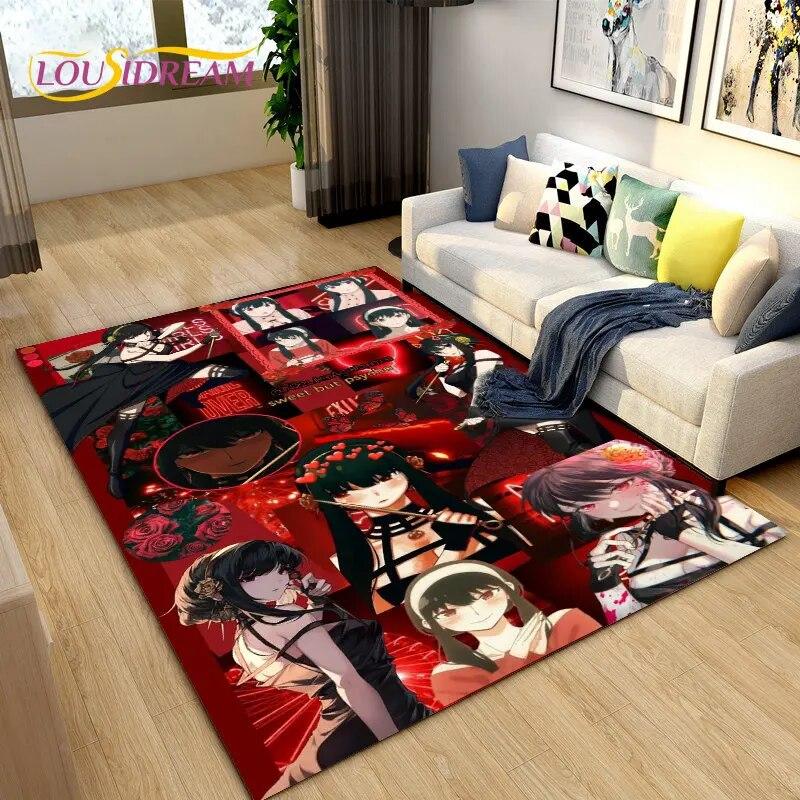 SPY×FAMILY Japan Anime Cartoon Area Rug,Carpet Rug for Living Room Bedroom Sofa Doormat Decoration, Kids Play Non-slip Floor Mat