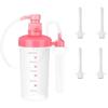 Clean Shower Enema Syringe, Multi-Purpose Enema Device with Manual Pump, for Bowel Movements, Unisex, Includes 1 60cm Tube and 5 Replacement Nozzles,