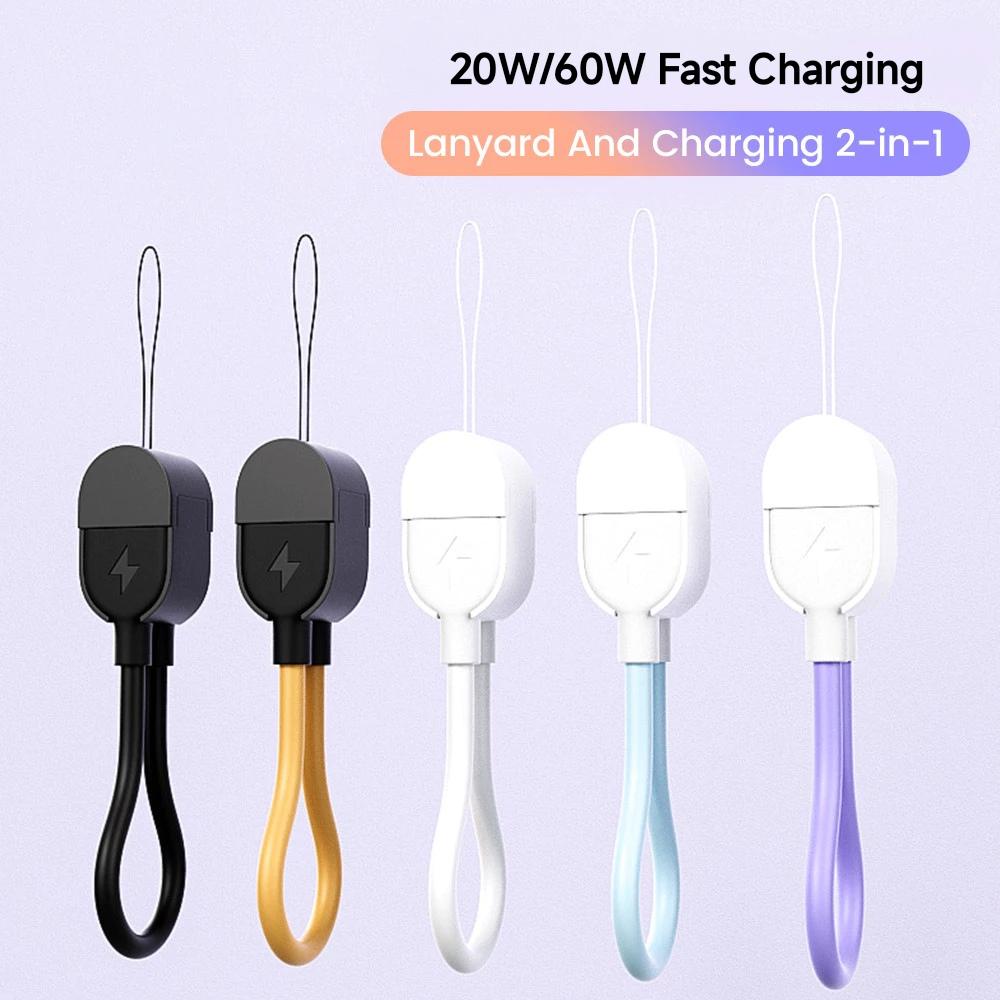 PD 20W/60W Cable Portable Keychain Short USB C to Type C Fast Charging Wire For Samsung Xiaomi iPhone 17 16 15 14 13 Support Data Transfer