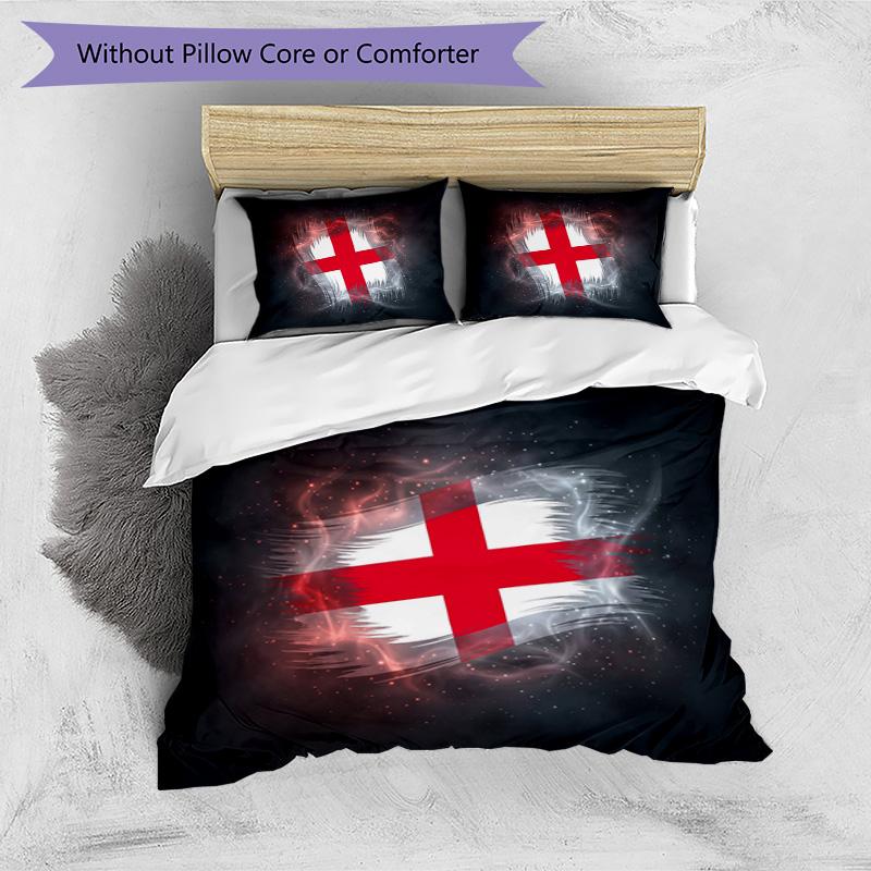 England Football Printed Bedding 3 Piece Set Cozy Breathable Bed Cover Set as Housewarming Holiday Gift