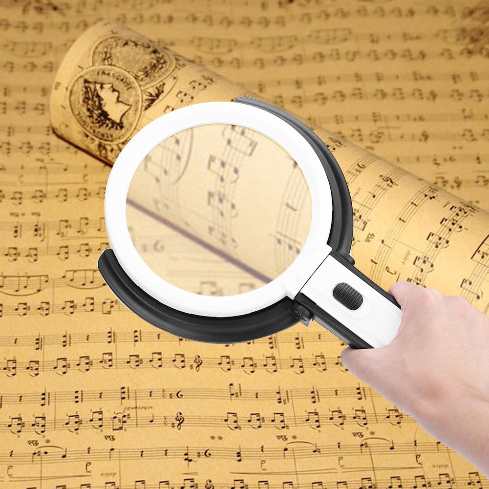 130mm Thick Table Magnifier LED Lighted Magnifying Glass Lamp Magnifier Desk Lamp with