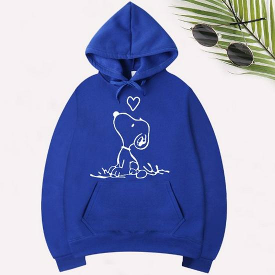 New Cartoon Print Hoodie: Couples' Plus Velvet Autumn/Winter Sweatshirt - Casual Versatile Pullover