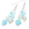 [J8548] - Opalescent Blue 'Mineralia' Designer Earrings
