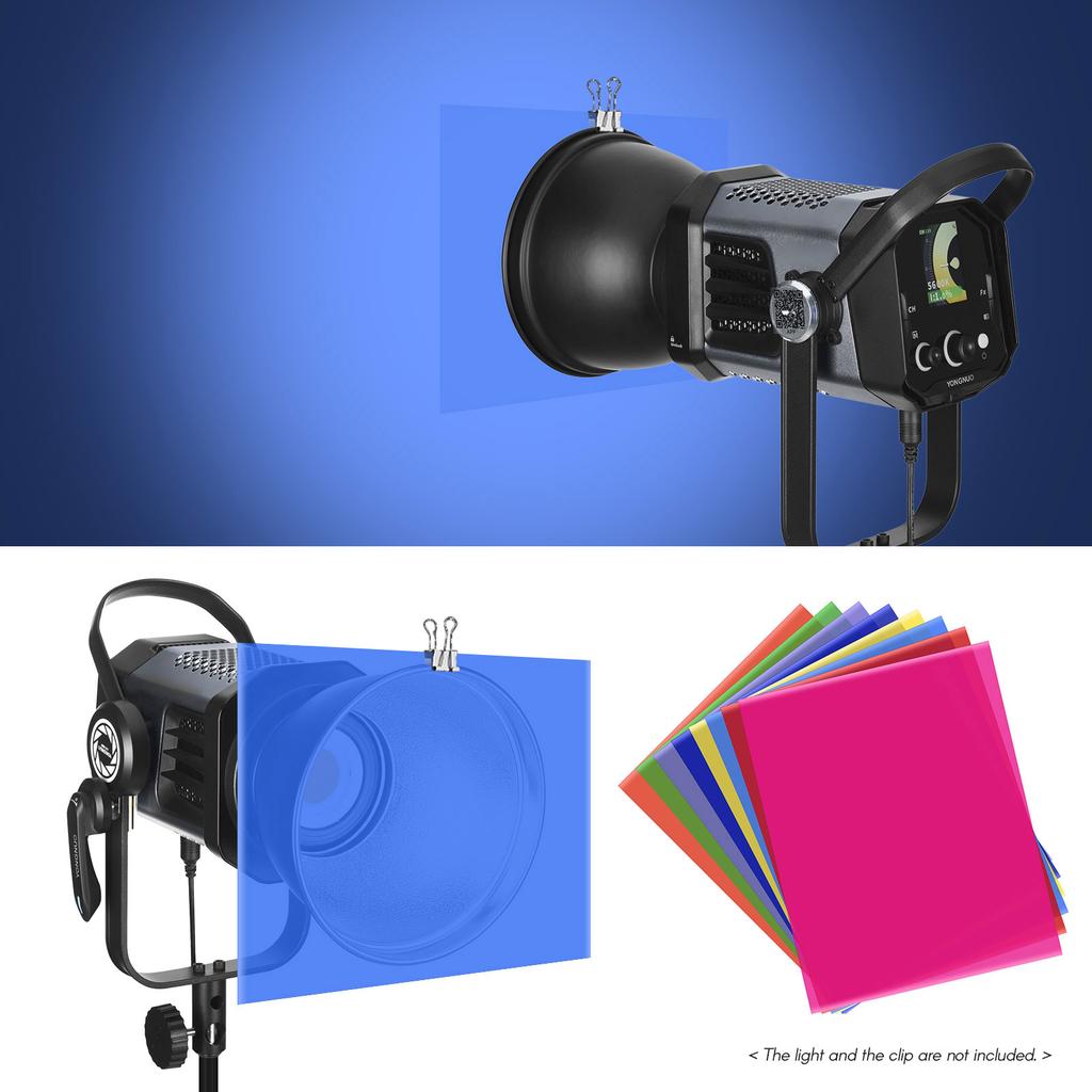 Набор из 8 цветов ПЭТ Прозрачный Гелевый Светофильтр 50 * 40см 20 * 16дюймов Цветные Накладки Тонированные Коррекционные Гели Свет