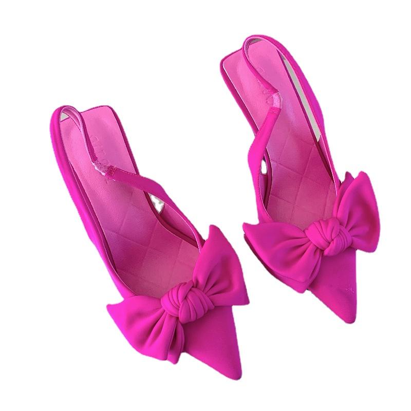 Women's Shoes On Sale 2024 New Slip On Women's Pumps Autumn Pointed Toe Solid Butterfly-knot High Heels Dress Fashion Pumps