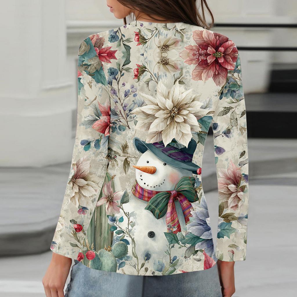 Long Sleeve Shirts For Women Cute Print Graphic Tees Blouses Casual Plus Size Basic Tops Pullover