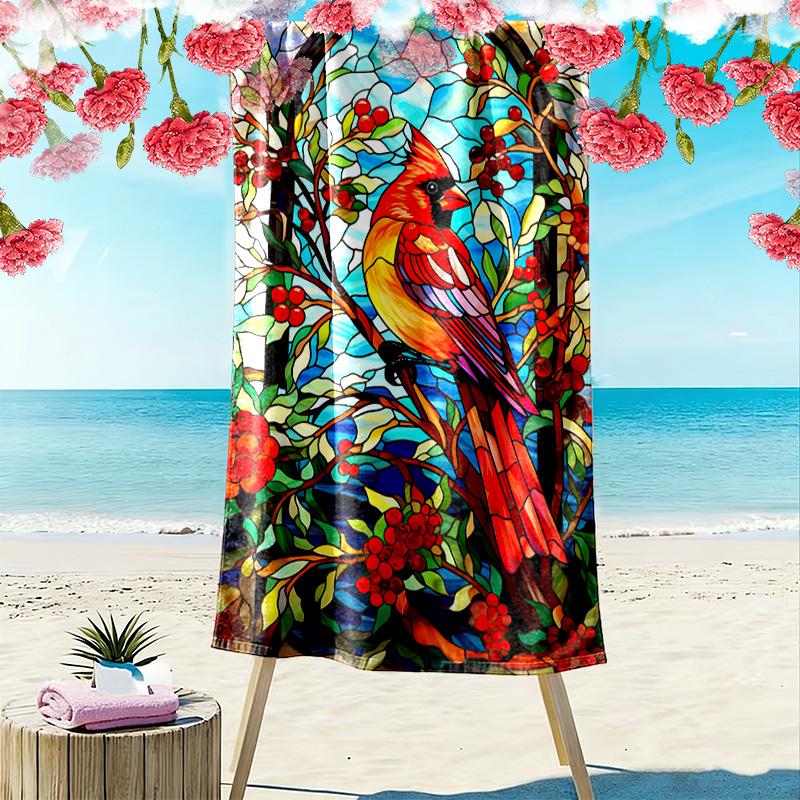 Glass Parrot 2D Flat Print Beach Towel, Large Soft Quick Dry Towel for Beach Camping Swimming.MSTJ0918134