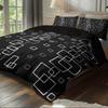 3Pcs Black Minimalist Geometric Design Bedding Set (1 Duvet Cover, 2 Pillowcases, Coreless), 3D Printed Pattern Quilt Cover Set
