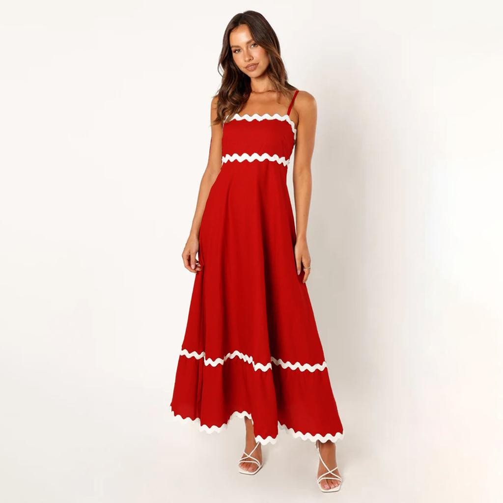 Летний стиль, сплошной цвет, кружево, элегантное платье с лямкой на шее, большие качели, платья