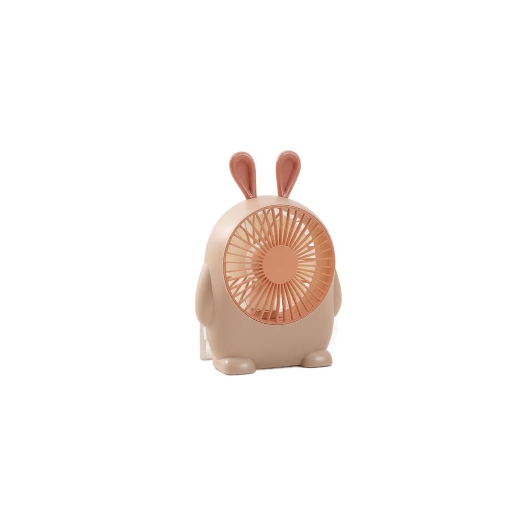 Rechargeable Desktop Fan with Cute Rabbit Shape Small Portable USB Powered Personal Cooling Fan for Office Home Travel Use