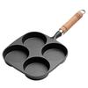 Desirable Fried Egg Pan, Cast Iron, Iron Supplement, Divider, Gas/Iht Compatible, 4-Hole Round Frying Pan, Multi-Pan, Breakfast Pan, Easy To Clean, La