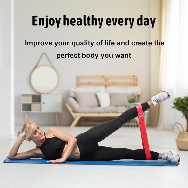 Resistance Loop Exercise Bands Exercise for Home Fitness Stretching Strength Training Physical Therapy Workout Bands Collection of 5
