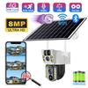 8PM Solar Camera 4K Dual Lenses 4G Sim Wifi Outdoor Dual Lens PIR Human Detection IP66 Waterproof CCTV Video Surveillence