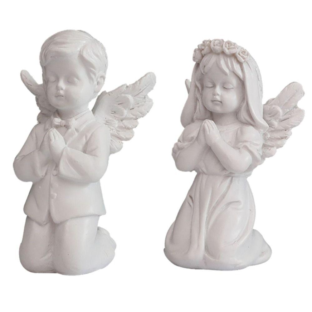 High Quality Delicate Gift Winged Angel Statue Resin Crafts Desktop Ornaments Garden Sculpture