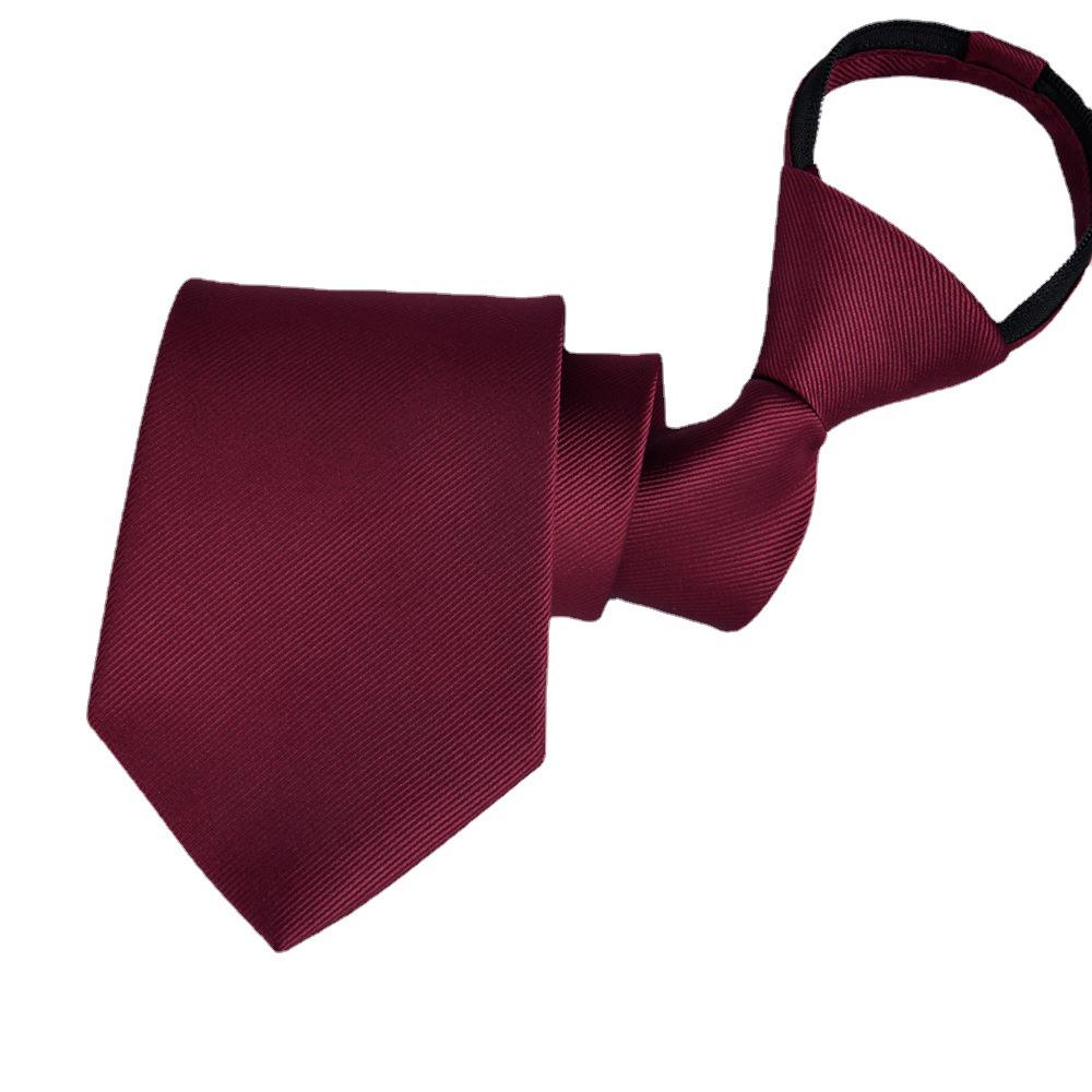 Wine Red Professional 8cm Men's Easy-Pull Solid Tie - Ideal for Business and Graduations