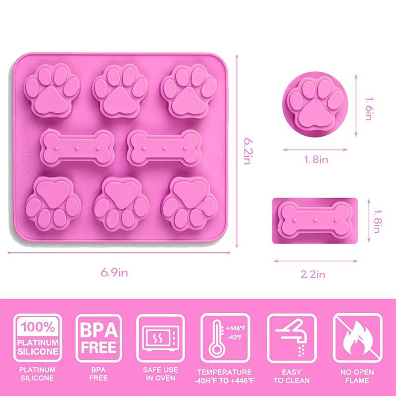 LMETJMA Форма для торта в виде собачьей лапки и косточки, силиконовые кубики льда, шоколадные формы для конфет, мелков, антипригарные формы для выпечки JT159