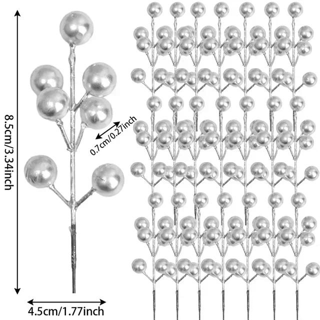 7 Heads Christmas Artificial Berries Branches DIY Red Holly Berry Stems Wreath for New Year Party Xmas Tree Decoration Wholesale