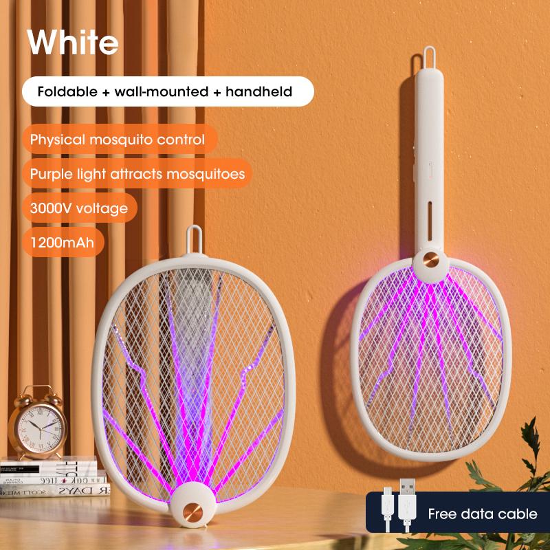 3 в 1 лампа-убийца комаров складной электрошокер ультрафиолетовый свет USB зарядка ловушка для мух ракетка для мух летняя мухобойка