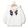 Children Clothing Zipper Hoodie Funny Casual Butterfly Letter Hoodies Jackets Boys Girls Y2K Zip Up Sweatshirt Hoodies