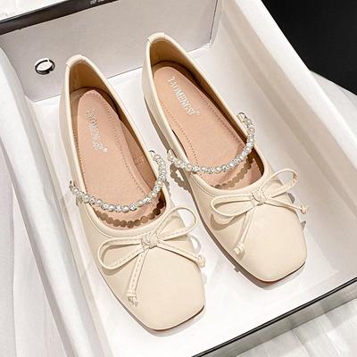 Новые женские туфли на плоской подошве с круглым носком, повседневные кожаные туфли с кристаллами, модные мокасины без застежек, большой размер 33-43