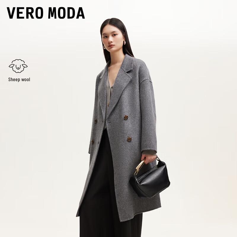 Veromoda Зимнее пальто средней длины с лацканами из чистой шерсти 2025