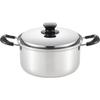 Yoshikawa Integrate Tsubame-Sanjo 22cm 4.5L Double-Handled Pot with Lid, Induction and Direct Heat Compatible, Made In Japan, SJ3396