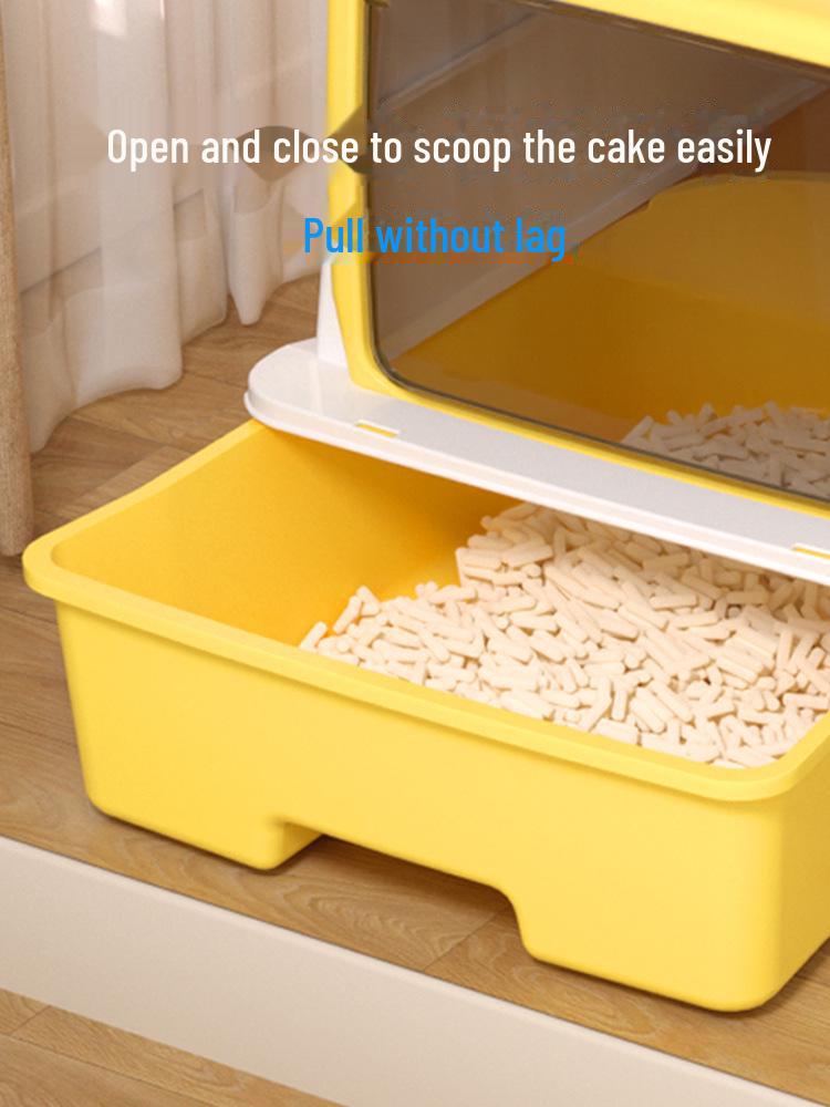 Полностью закрытый кошачий туалет с верхним входом - устойчивый к запахам и не пропускающий песок дизайн