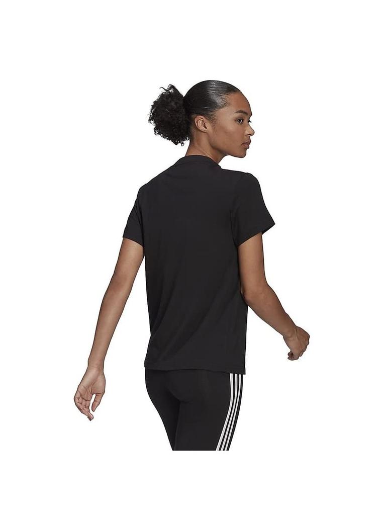 Adidas Футболка с коротким рукавом Essentials с принтом логотипа, хлопковая, с коротким рукавом QU658, женская, черно-белая (HD9328) Дж/Л