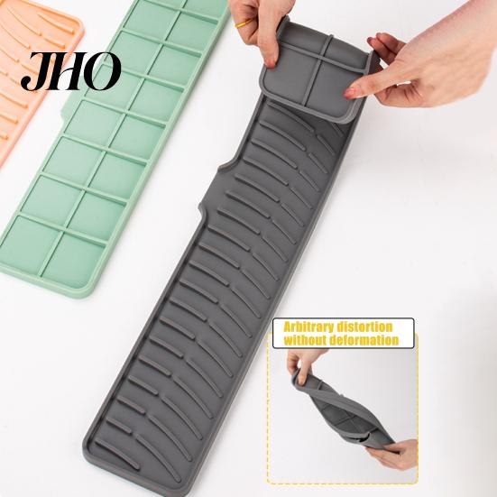 Raised Edge Dish Drainer Silicone Drain Pad Faucet Mat Anti-Slip Quick Drying Soap Food-grade Sink Spill-Proof Countertop Protector Kitchen