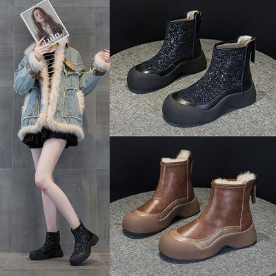 9969 кожаные высокие кроссовки детские новые универсальные осенне-зимние на платформе спортивные и повседневные туфли