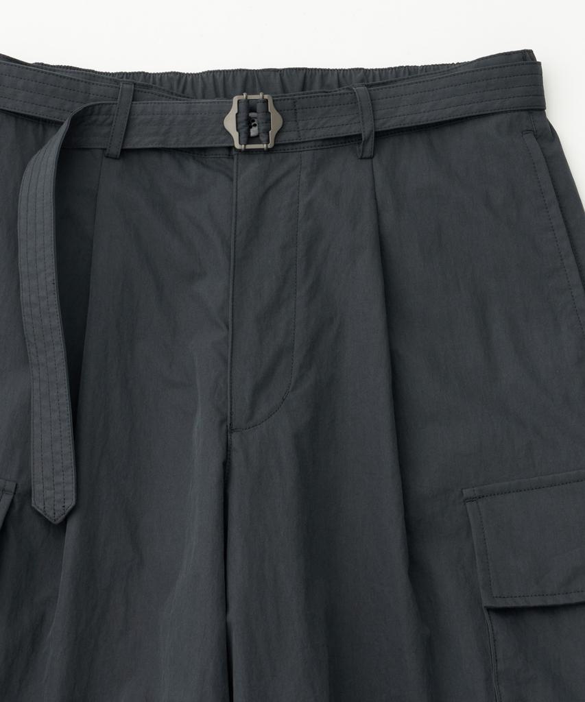 ANOTHER OFFICE Parachute Belted Pants (Charcoal Navy)