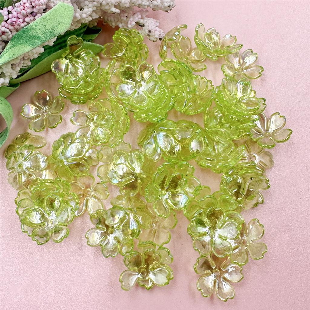 Новые 100 шт. браслеты ожерелье высокое качество свободные бусины модные для изготовления ювелирных изделий DIY цветок гальсанг акрил 14,7 мм серьги