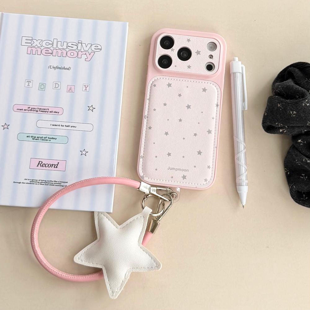 Xiaoxiangfeng star with lanyard, suitable for iPhone17ProMax mobile phone case, simple and light luxury, Korean style Apple 16Pro new 15PRO women's