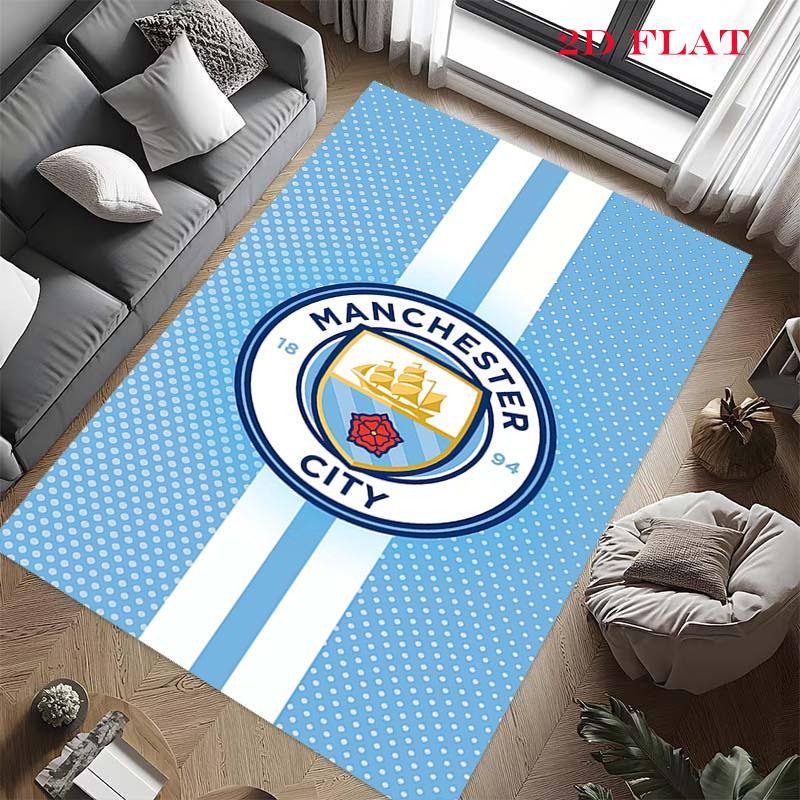 Ковер с логотипом MCFC для гостиной, спальни, дома, декора дивана, нескользящий коврик для игр детей