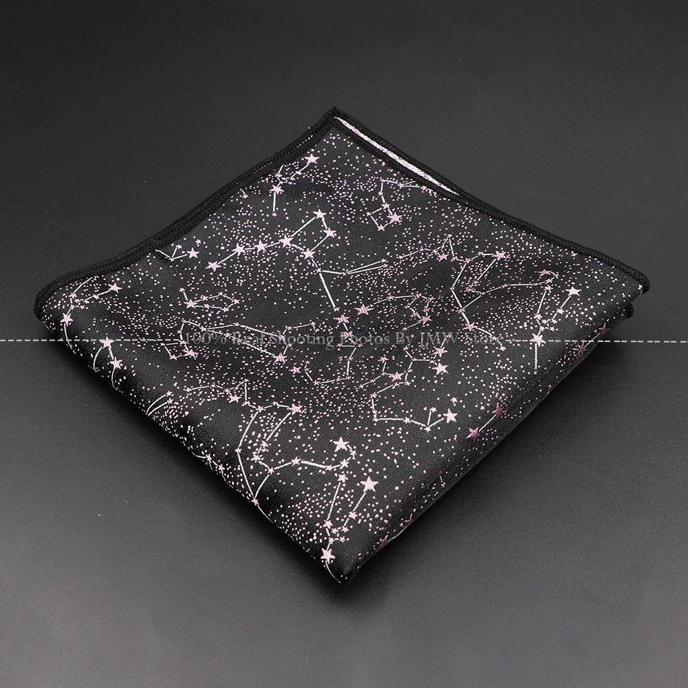 High Quality Men Handkerchief Red Blue Rose Floral Constellation Designed Wave Lines 26cm Width Tuxedo Suit Shirt Pocket Square