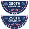 2PCS 250th Anniversary USA Flag, 1776-2026 Fan Flags,American Anniversary Flag for Wall, Front Door, Porch Outdoor Decorations