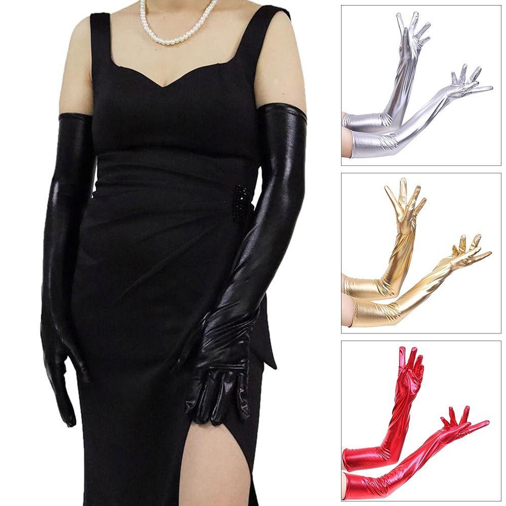 Solid Color Full Finger Mittens Long Performance Mittens Winter Warm Cosplay Gloves