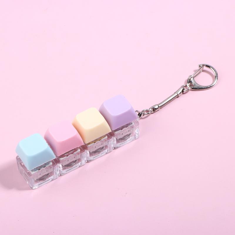 Stress Relief Fidget Keychain Keyboard Keycap DIY Clicker Toy 1PC Handheld Gadget for Work Study Travel School