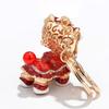 Key Holder Metal Car Key Chain Rotated Dance Lion Keychain Crystal Dance Keyring Purse Pendant