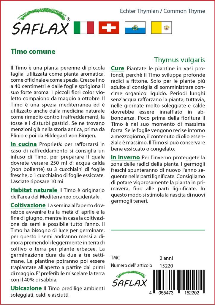 SAFLAX Тимьян обыкновенный - 200 семян - Thymus vulgaris
