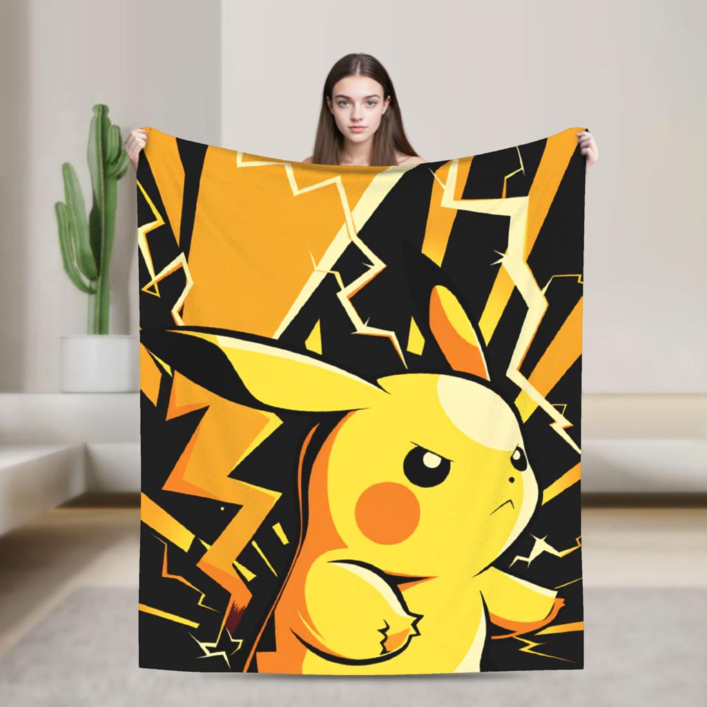 Pikachu Super Soft Blanket Children Plush Bedding Throws Novelty Couch Chair Flannel Bedspread Sofa Bed Cover