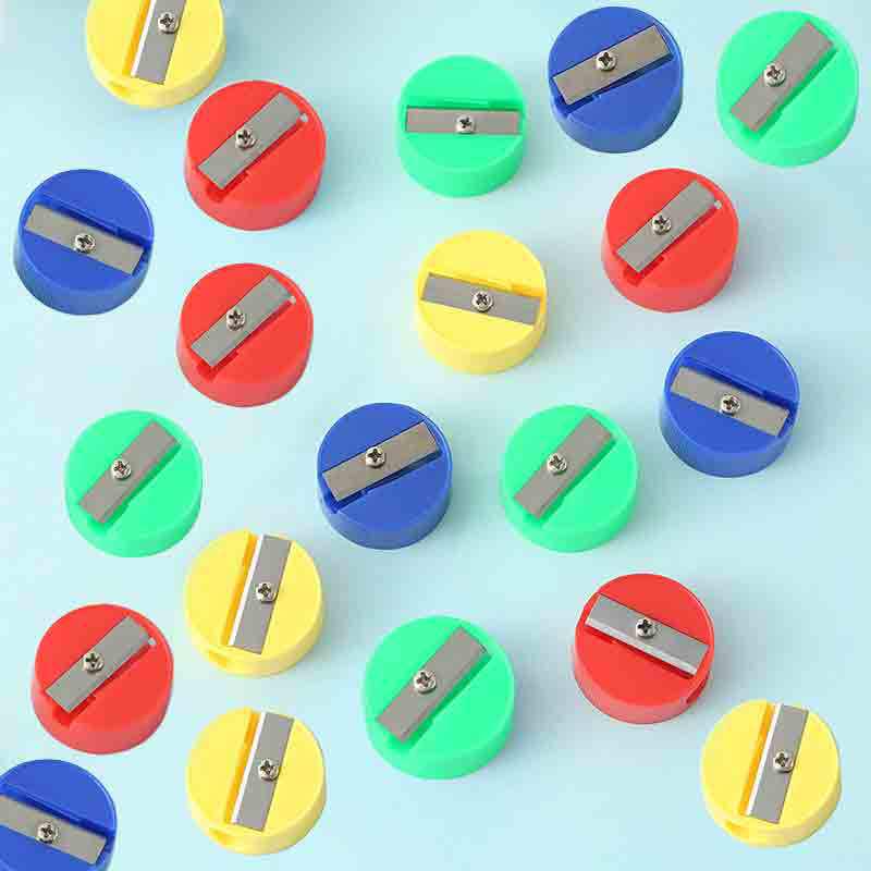 Plastic Rotary Pencil Sharpener - Compact Rectangular Design for Students