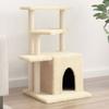 VidaXL Cat Tree with Sisal Scratching Posts Cream 83.5 Cm 172121