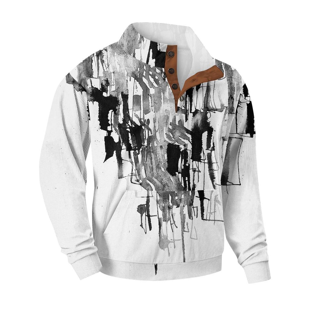 Мужская повседневная толстовка в стиле ретро с градиентным принтом